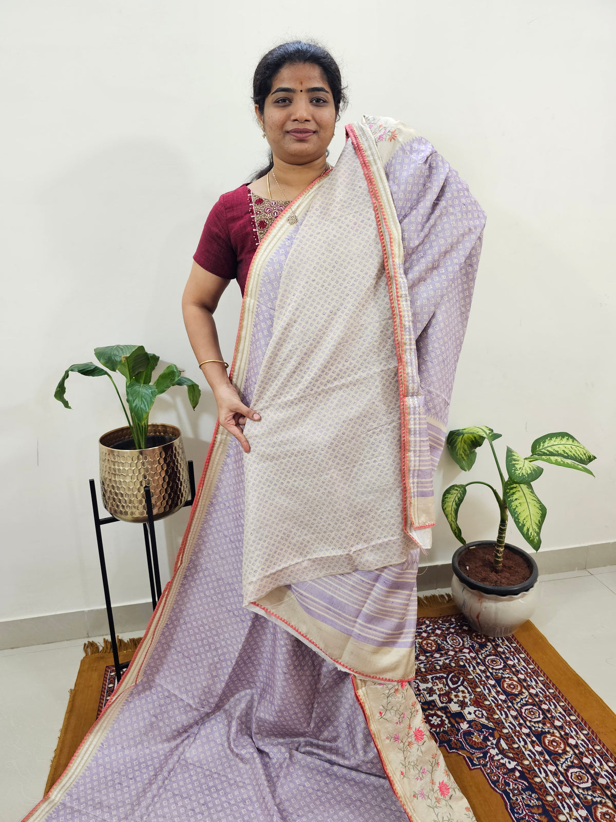 Soft Semi Tussar - Lavender