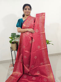 Bhagalpuri with Gold Zari Weaving Batik Print - Pink with Purple