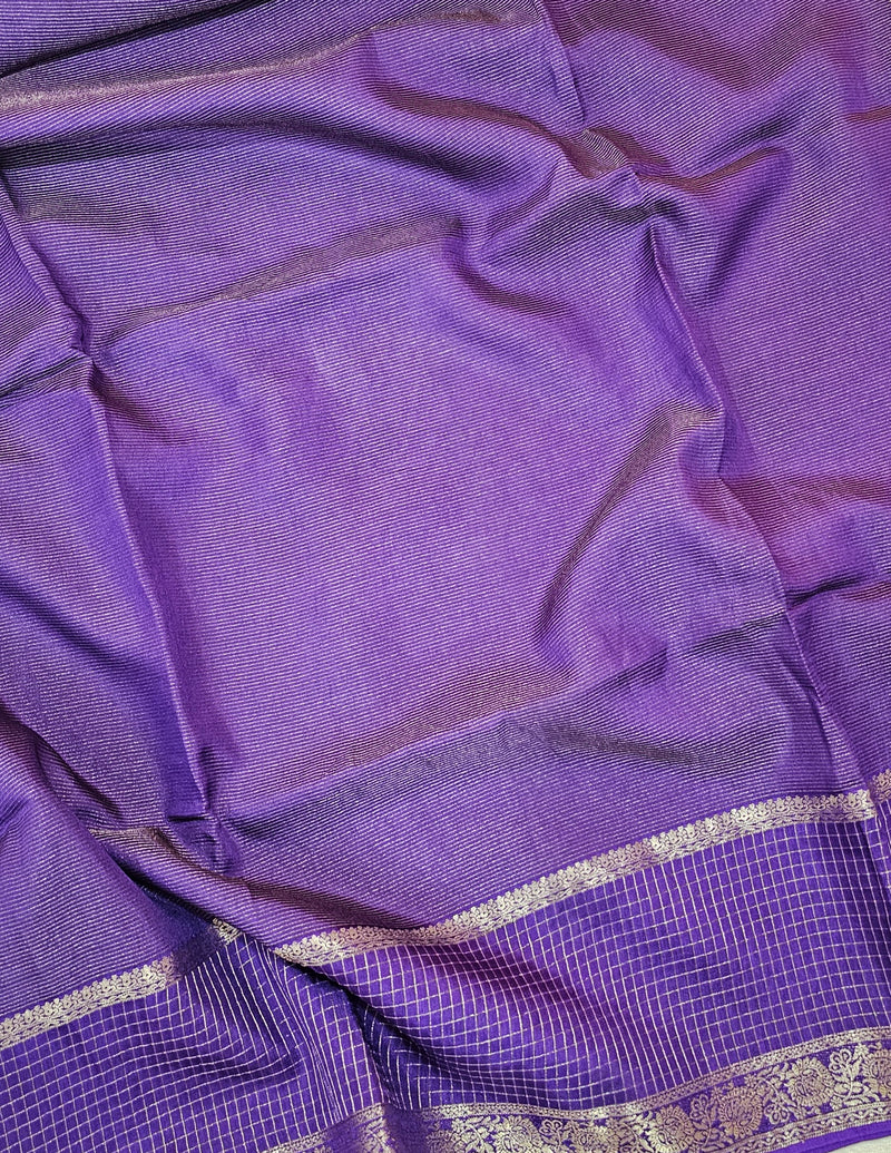 Semi Viscous Crepe Silk Saree - Purple