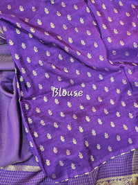 Semi Viscous Crepe Silk Saree - Purple