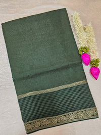 Semi Viscous Crepe Silk Saree - Dark Green