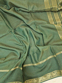 Semi Viscous Crepe Silk Saree - Dark Green