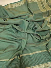 Semi Viscous Crepe Silk Saree - Dark Green