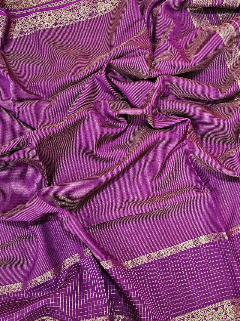 Semi Viscous Crepe Silk Saree - Magenta Purple