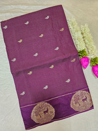 Semi Viscous Crepe Silk Saree - Magenta Purple