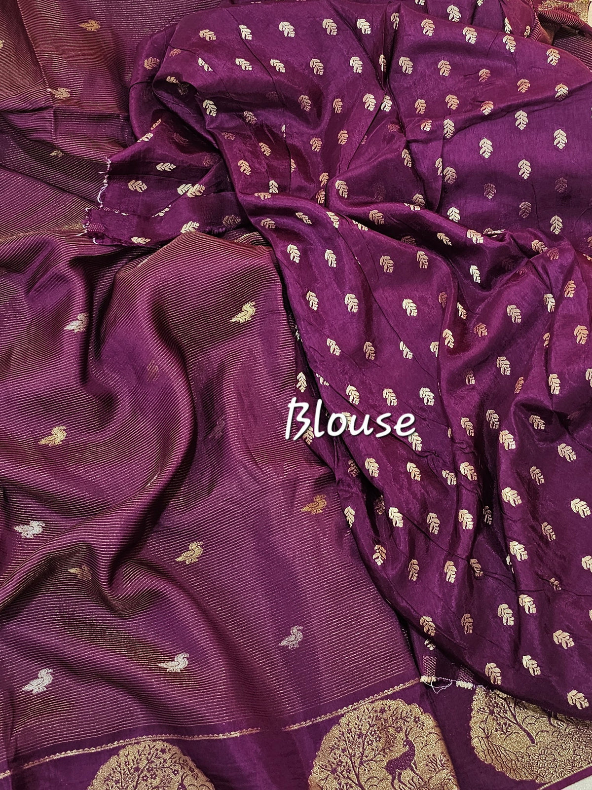 Semi Viscous Crepe Silk Saree - Magenta Purple