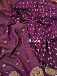 Semi Viscous Crepe Silk Saree - Magenta Purple