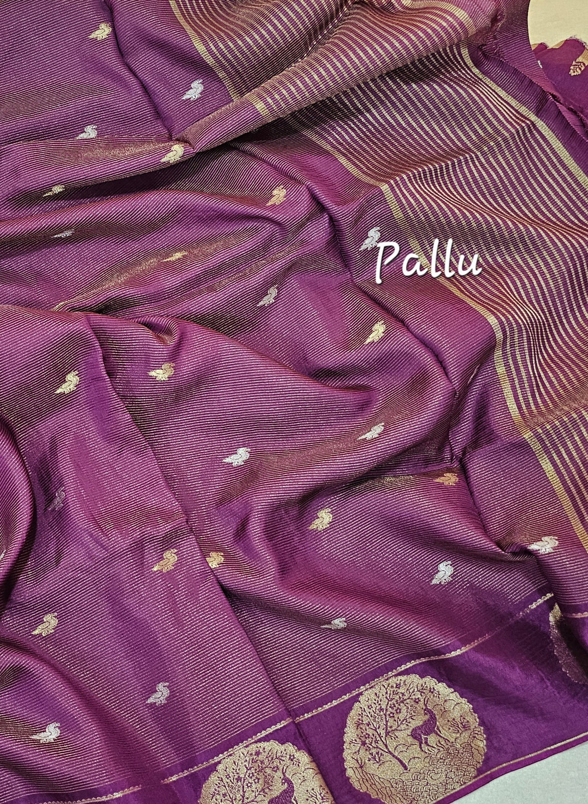 Semi Viscous Crepe Silk Saree - Magenta Purple