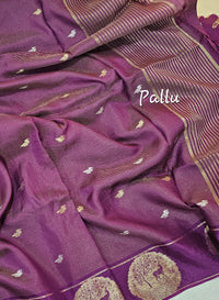 Semi Viscous Crepe Silk Saree - Magenta Purple