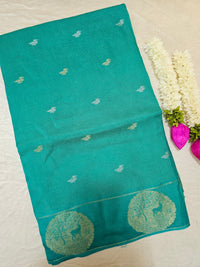 Semi Viscous Crepe Silk Saree -  Sea Green