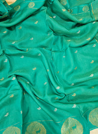 Semi Viscous Crepe Silk Saree -  Sea Green