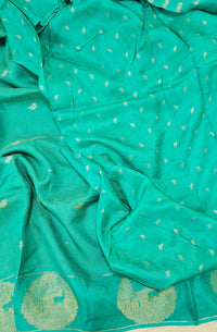 Semi Viscous Crepe Silk Saree -  Sea Green