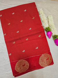 Semi Viscous Crepe Silk Saree - Red