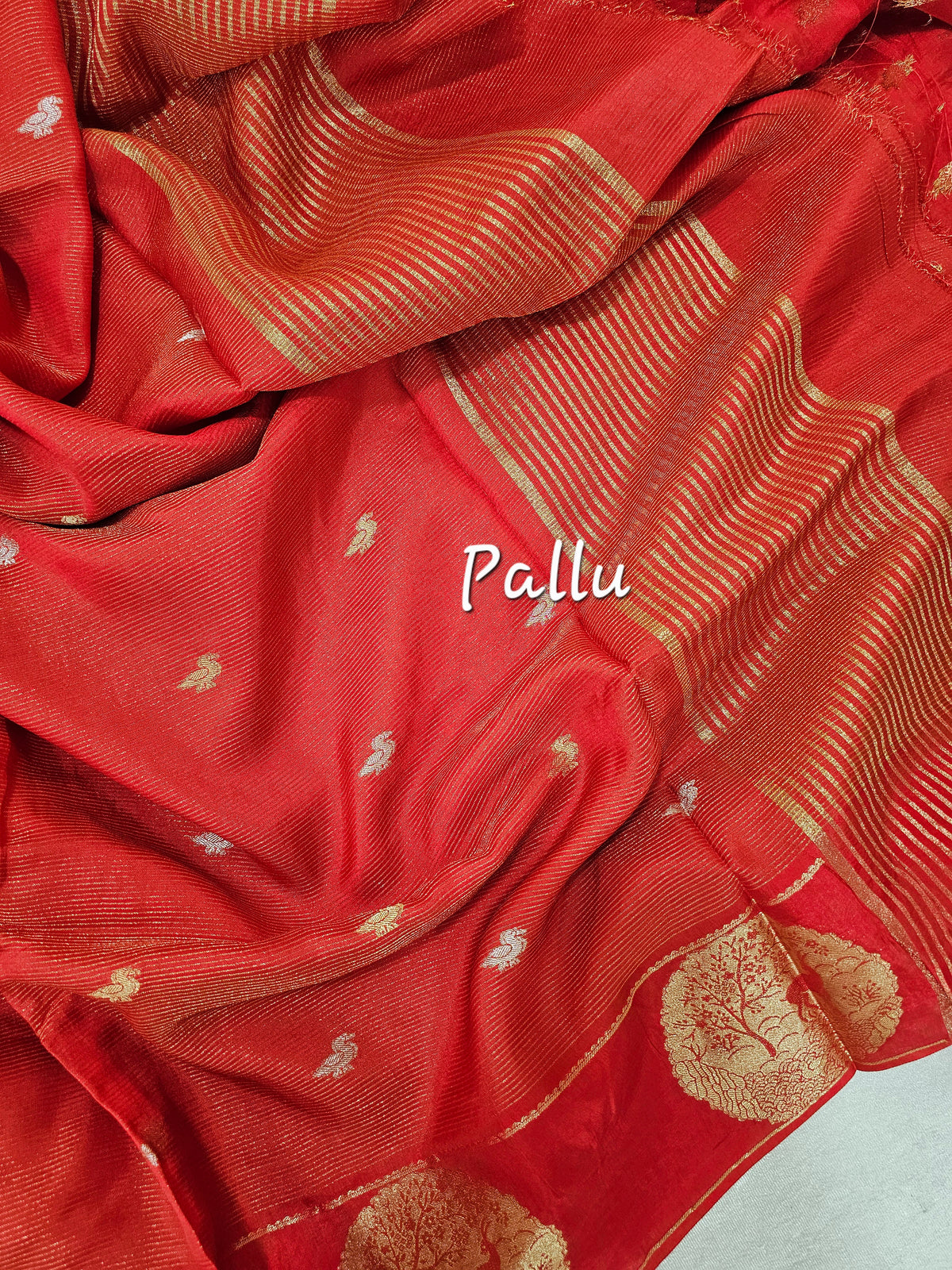 Semi Viscous Crepe Silk Saree - Red