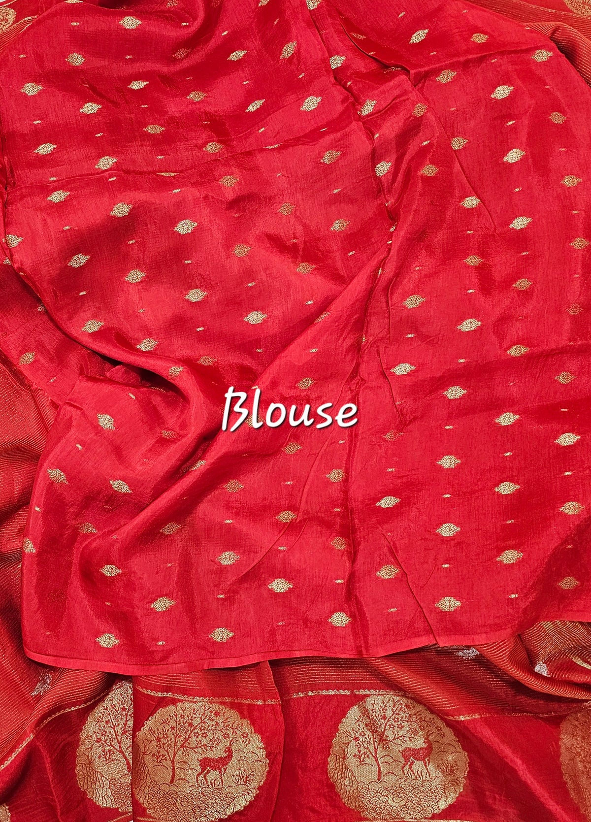 Semi Viscous Crepe Silk Saree - Red