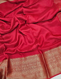Semi Viscous Crepe Silk Saree - Red