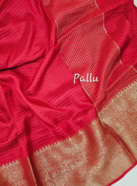 Semi Viscous Crepe Silk Saree - Red