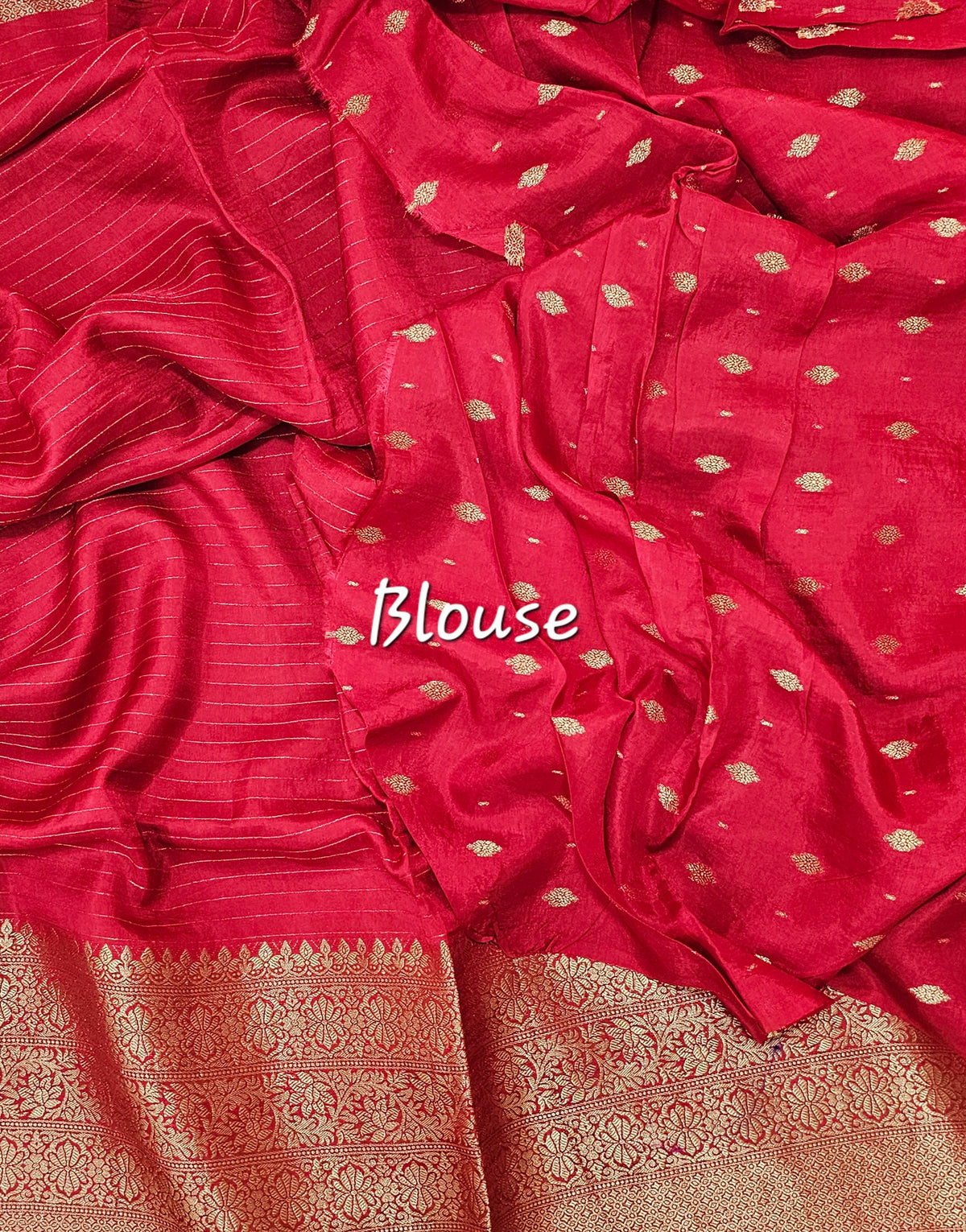 Semi Viscous Crepe Silk Saree - Red