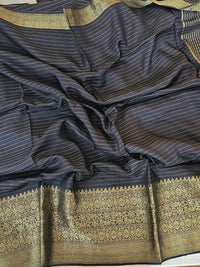 Semi Viscous Crepe Silk Saree - Black