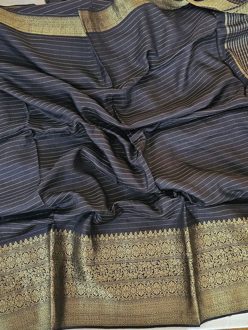 Semi Viscous Crepe Silk Saree - Black