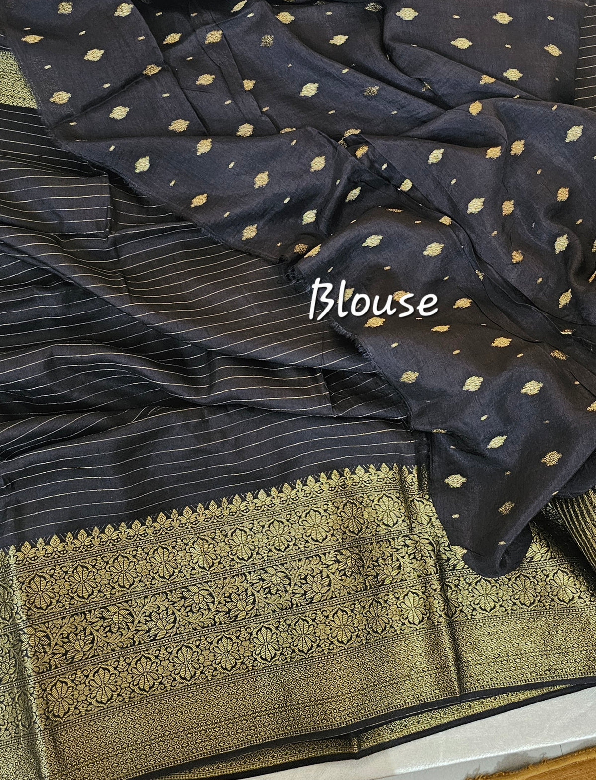 Semi Viscous Crepe Silk Saree - Black