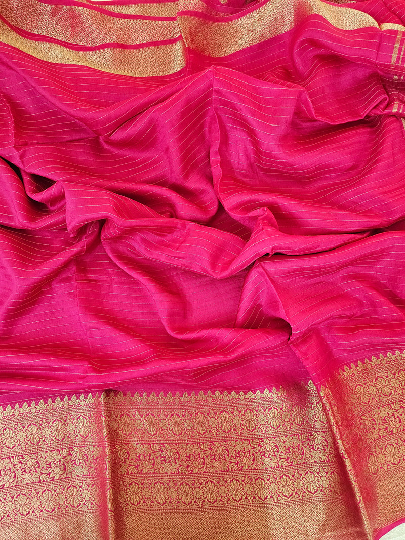 Semi Viscous Crepe Silk Saree - Pink