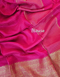Semi Viscous Crepe Silk Saree - Pink