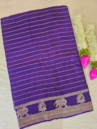 Semi Viscous Crepe Silk Saree - Purple