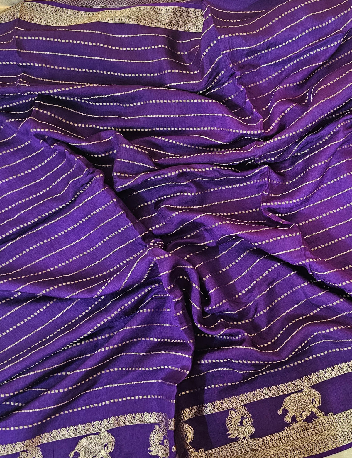 Semi Viscous Crepe Silk Saree - Purple