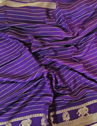 Semi Viscous Crepe Silk Saree - Purple
