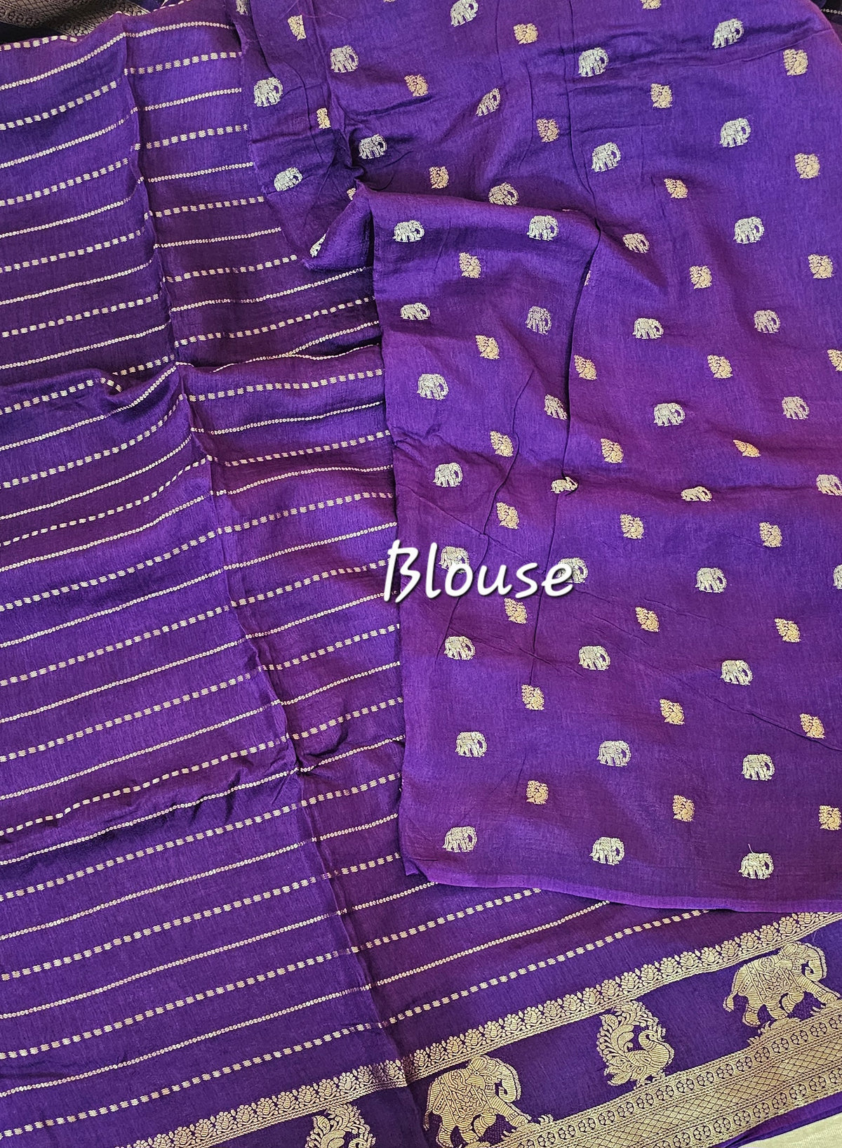 Semi Viscous Crepe Silk Saree - Purple