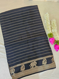 Semi Viscous Crepe Silk Saree - Black