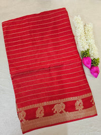Semi Viscous Crepe Silk Saree - Red