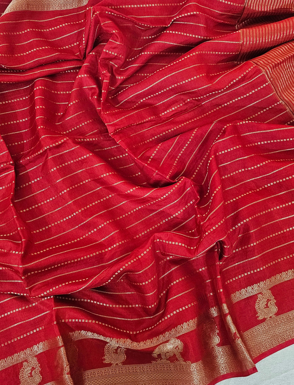 Semi Viscous Crepe Silk Saree - Red