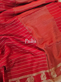 Semi Viscous Crepe Silk Saree - Red