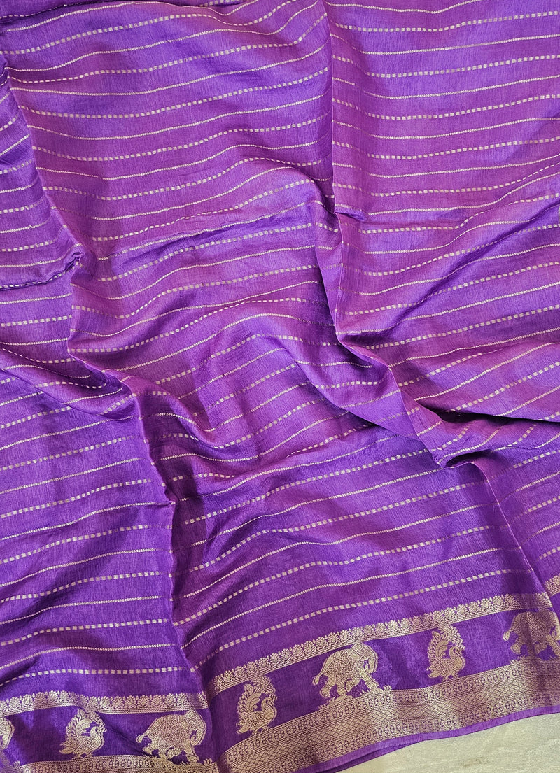 Semi Viscous Crepe Silk Saree - Lavender