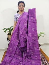 Semi Matka Tussar with Kalamkari - Purple