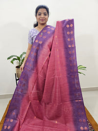 Bhagalpuri with Zari Weaving - Pink with Purple