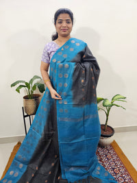 Bhagalpuri with Zari Weaving - Black with Blue