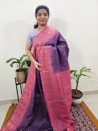 Bhagalpuri with Zari Weaving - Purple with Pink