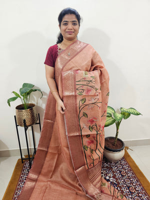 Soft Semi Tussar Kota Weaving  - Maroon Shade