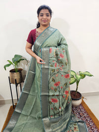 Soft Semi Tussar Kota Weaving  - Sea Green