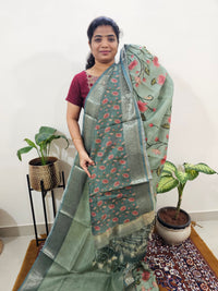 Soft Semi Tussar Kota Weaving  - Sea Green
