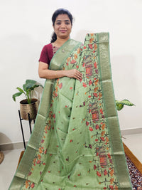 𝐏𝐫𝐞𝐛𝐨𝐨𝐤𝐢𝐧𝐠 𝐀𝐯𝐚𝐢𝐥𝐚𝐛𝐥𝐞 - 𝟐𝟎 𝐃𝐚𝐲𝐬 𝐨𝐟 𝐃𝐢𝐬𝐩𝐚𝐭𝐜𝐡𝐢𝐧𝐠 𝐓𝐢𝐦𝐞 Soft Semi Tussar Kota Weaving  - Green