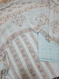 Soft Cotton Unstitched Salwar - Blue
