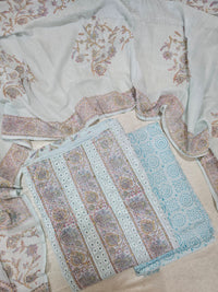 Soft Cotton Unstitched Salwar - Blue