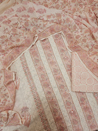 Soft Cotton Unstitched Salwar - Peach