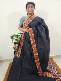 Semi Tussar with Multi Thread Heavy Emboridery Saree - Black