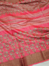Pure Chanderi Butter Silk - Peach