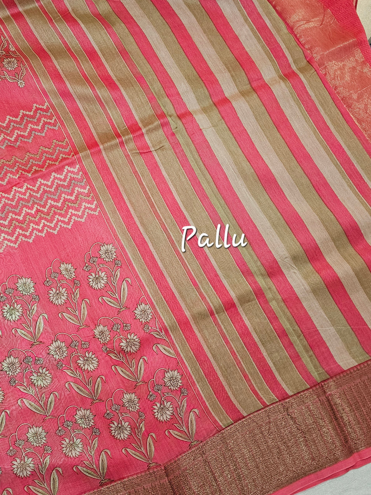 Pure Chanderi Butter Silk - Peach